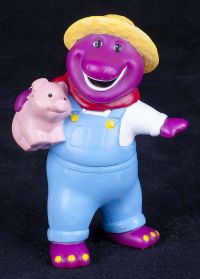 Barney the Dinosaur Farmer Holding Pig PVC Figure Lyons Group